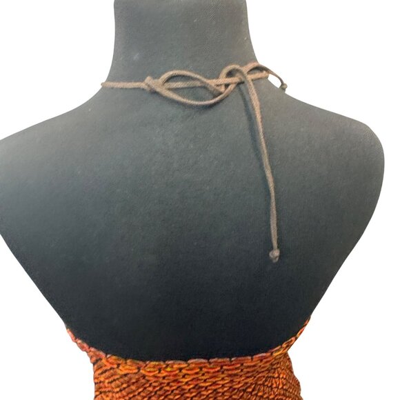 Venezia Jeans Womens Halter Top 14/16 Orange Geometric Pattern Festival - Picture 4 of 6